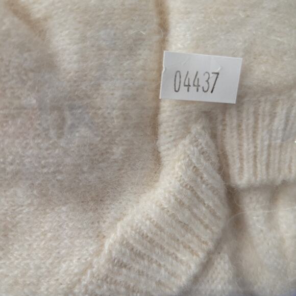 H&M Sweater Womens US 16-18 XL Ivory Cream Soft Knit Short Sleeve Pullover Top - Picture 12 of 12